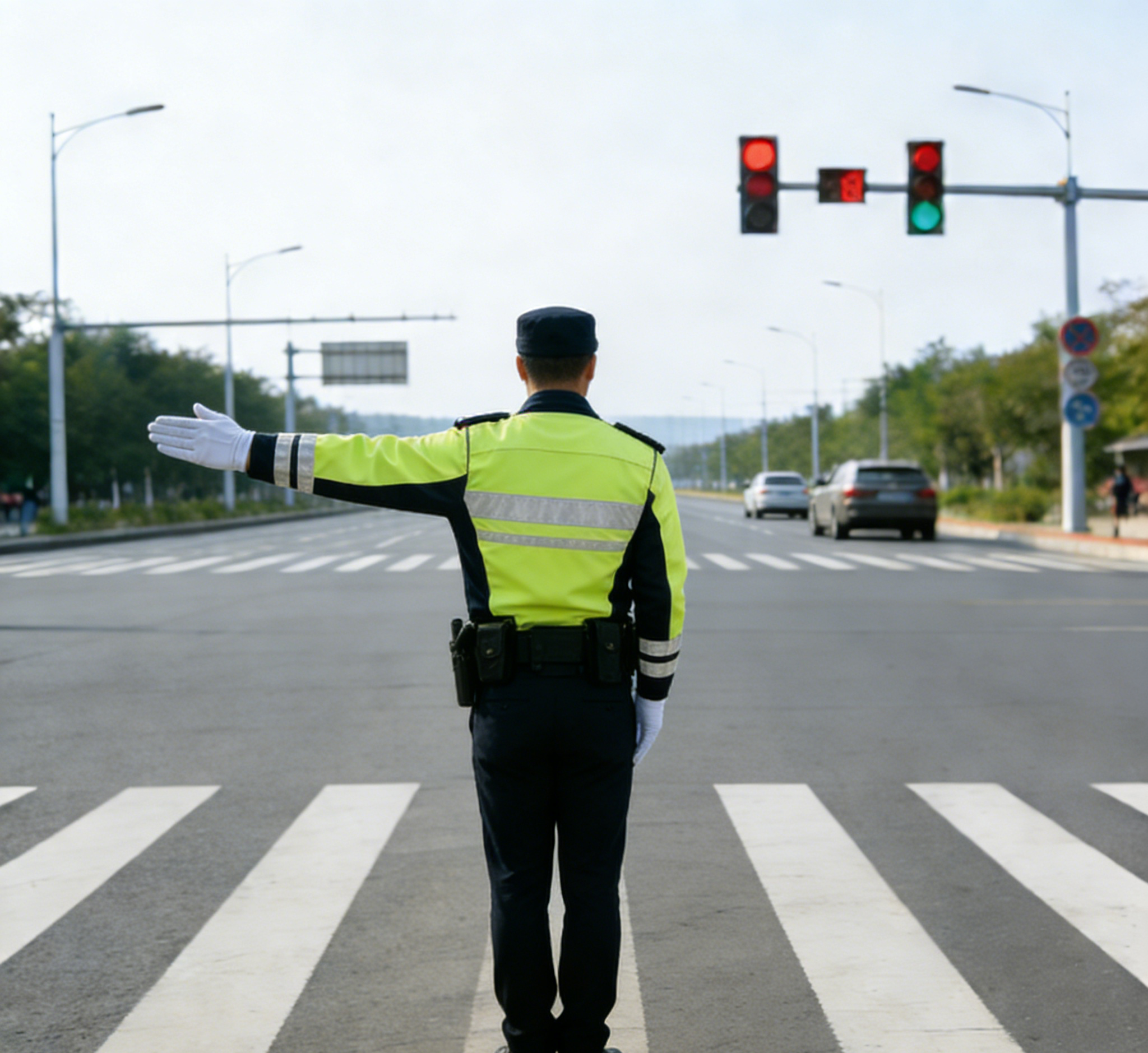 生成外国警察执法背影图片 (1)